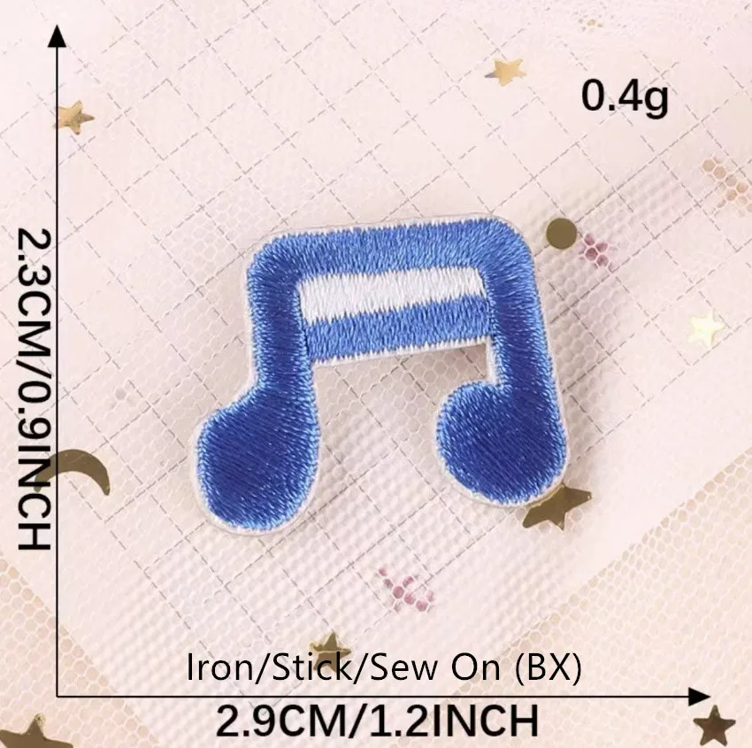 Patch brodé de notes musicales, anciers de fer, vêtements, chapeau, sac, chaussure, matériel de réparation, téléphone, boîte-cadeau, décor, bricolage, 10 pièces