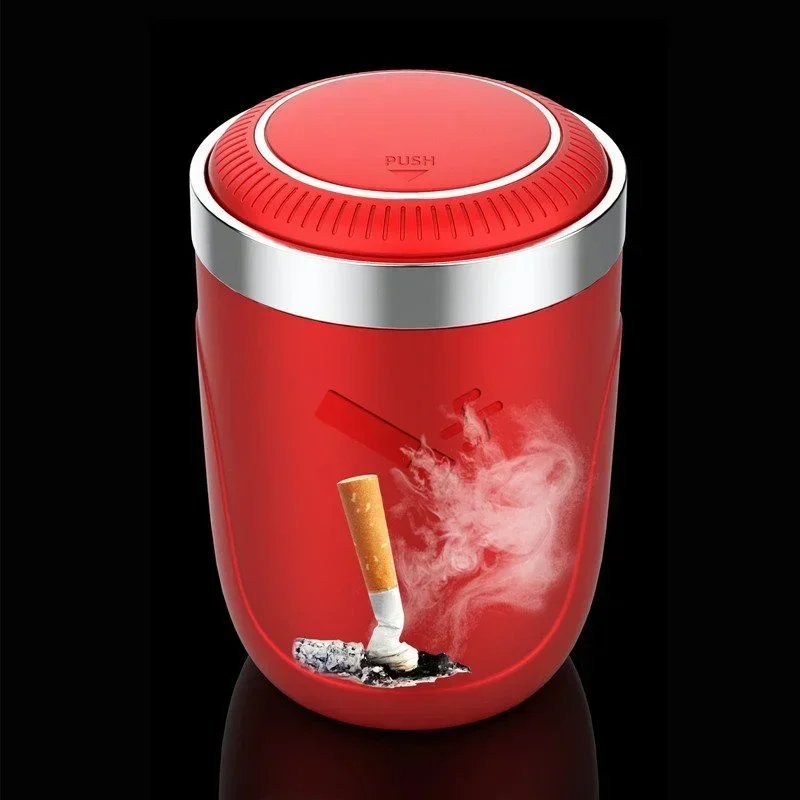 LED Light Car Ashtray Push Type Auto Vehicle Cigarette Ashtray Holder