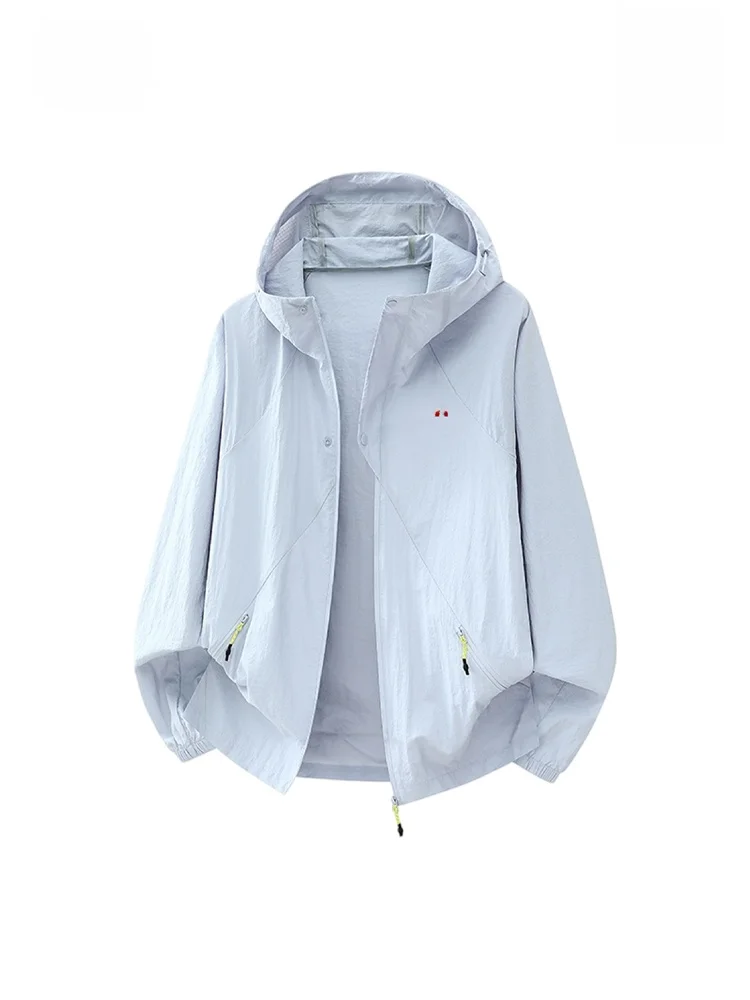 

Iepo Уличная одежда с защитой от ультрафиолета, легкая, дышащая, охлаждающая нейлоновая куртка с капюшоном для мужчин и женщин, парная, летняя, модная, для повседневной носки