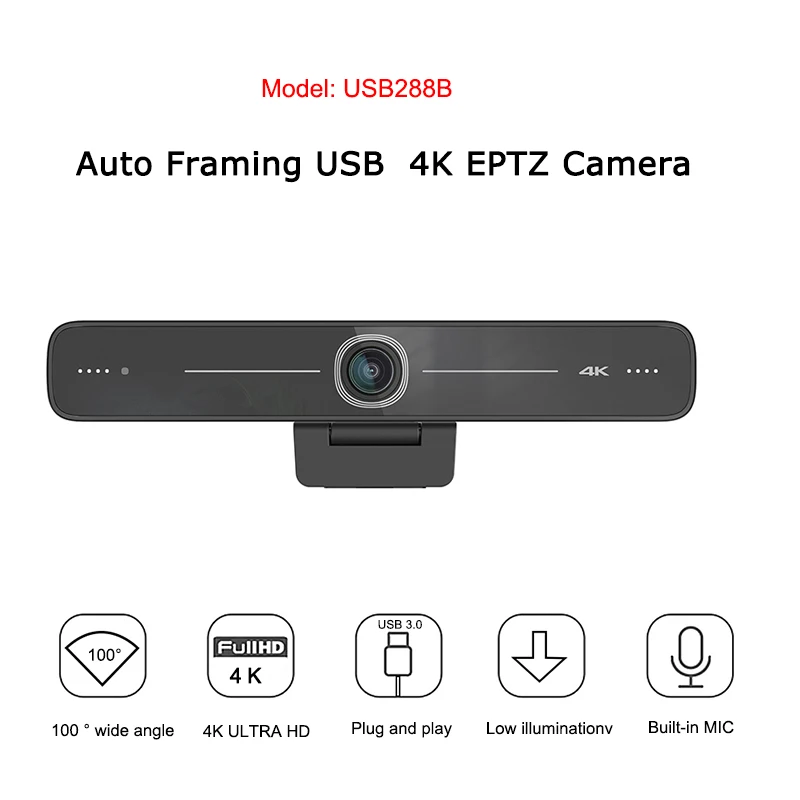 

4K HD Video Conference Camera USB Webcam with Microphone Streaming with Noise Reduction for Desktop PC Laptop