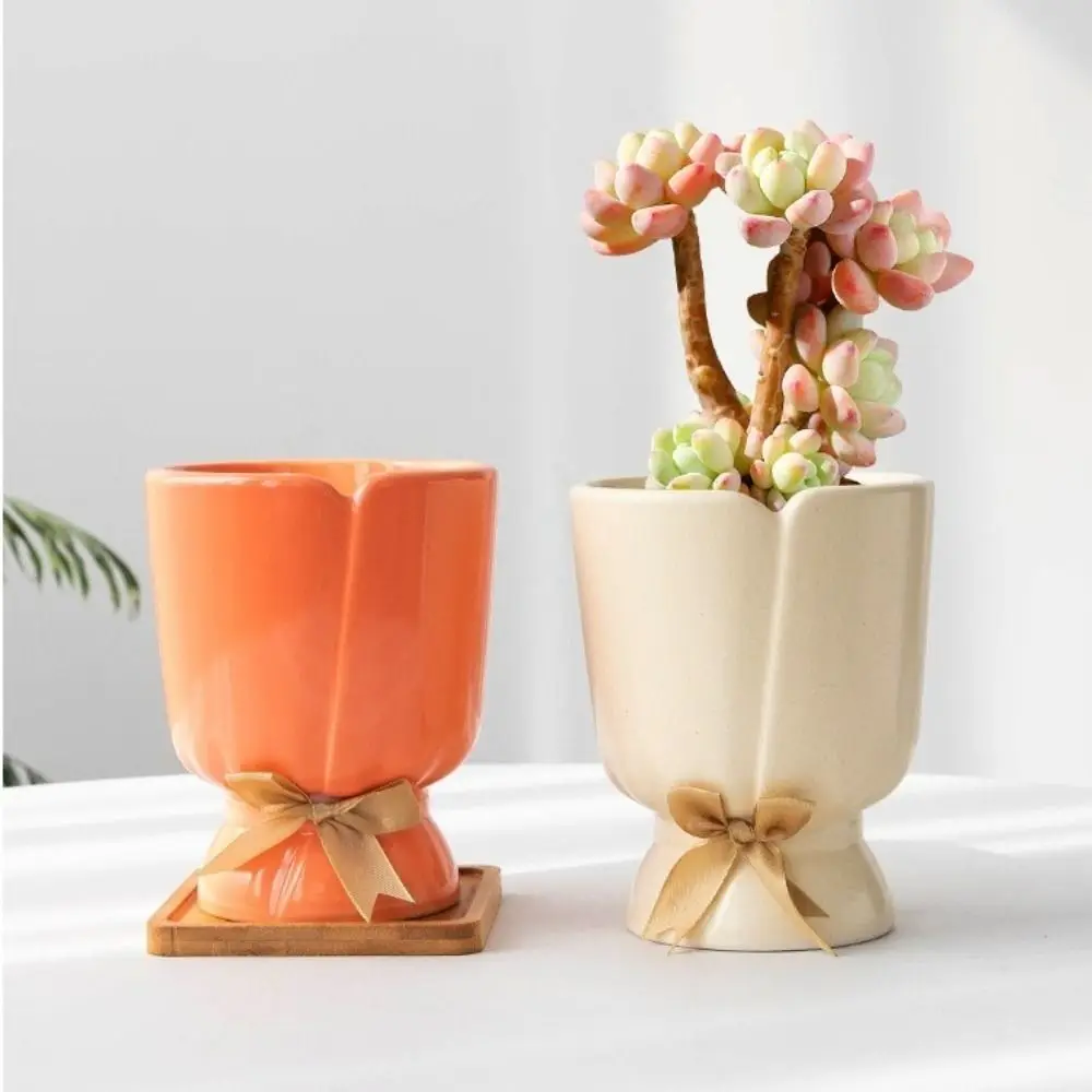 

Форма букета, ваза с бантом, настольная декоративная керамическая ваза в скандинавском стиле, креативный современный настольный орнамент, ваза для цветов