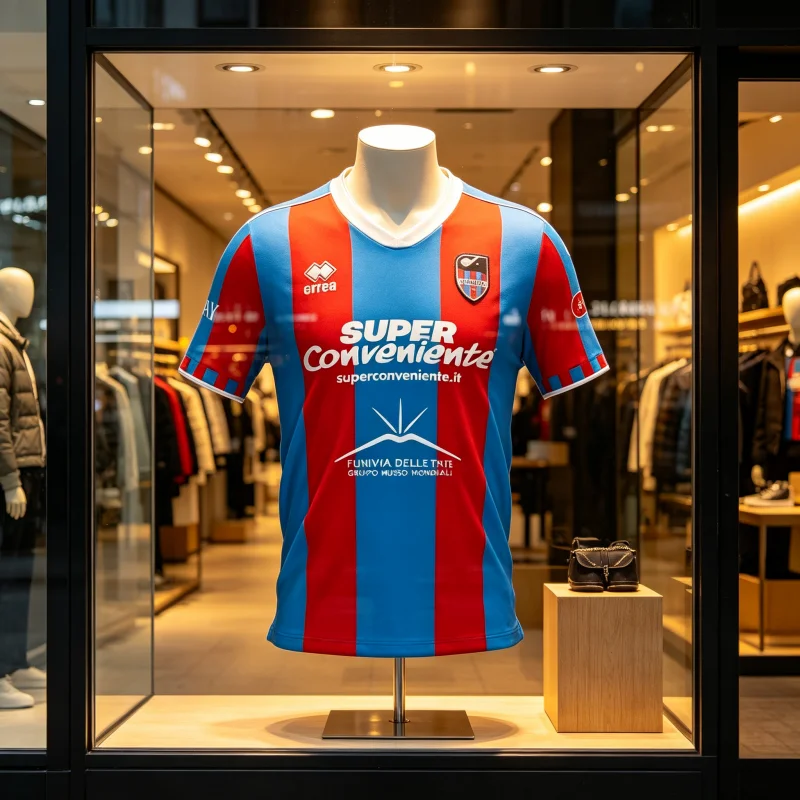 Camisa de Futebol Catania Calcio com Listras, Camiseta Esportiva Respirável, Camisa de Futebol com Impressão 3D HD, Conjunto Familiar para Pais e Filhos, Camisetas Infantis