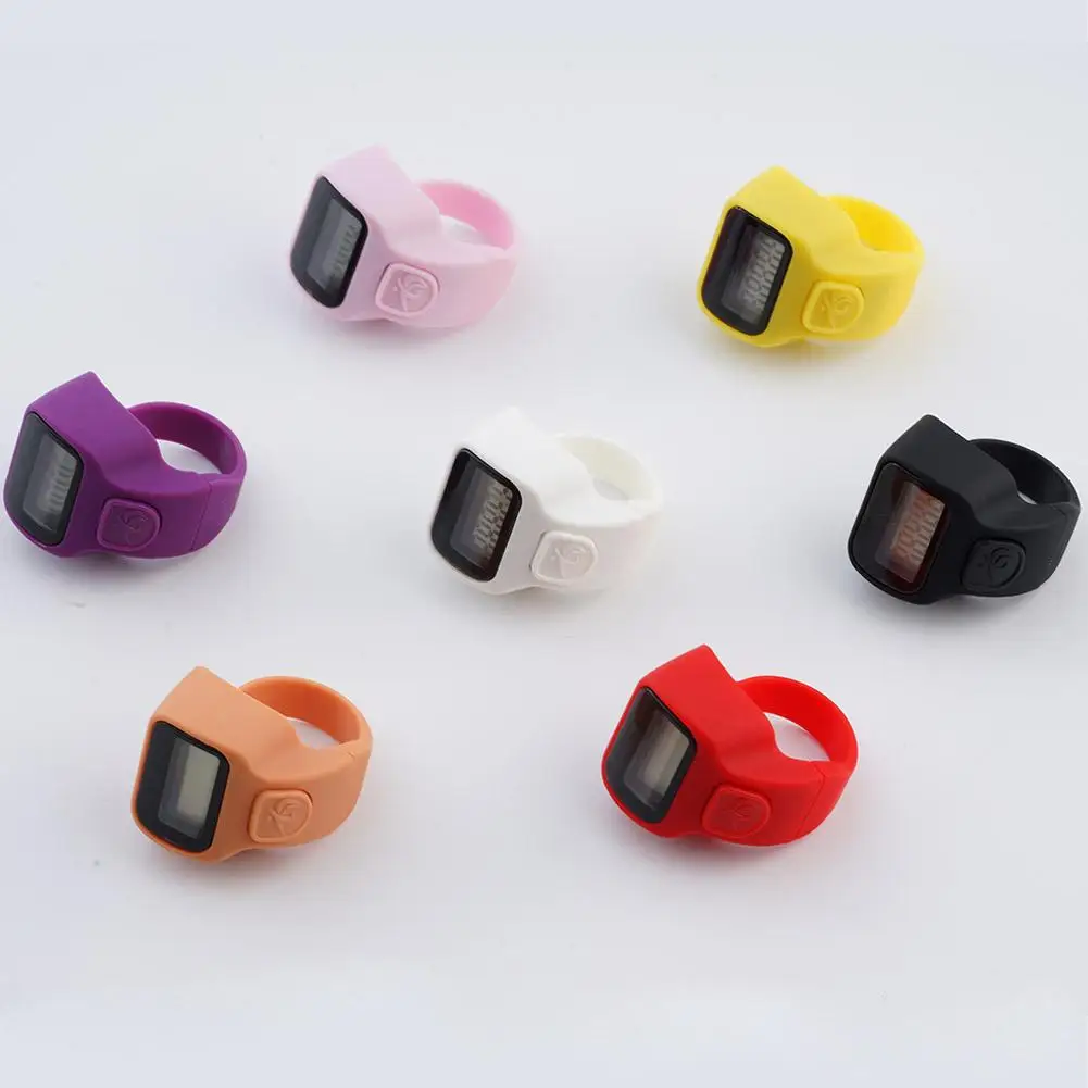 MINI แหวนรูปร่างเคาน์เตอร์นิ้วมือ LCD Electronic Digital TALLY Counter สมาร์ทแหวนคลิก Lap Counter กิจกรรม Clicker Finger Counter
