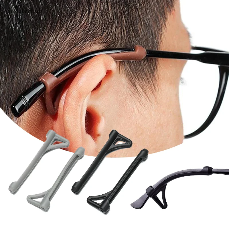 

2 Pairs Glasses Invisible Ear Hooks Tip Eyeglasses Grip Anti Slip Temple Holder Silicone Cover Accessories