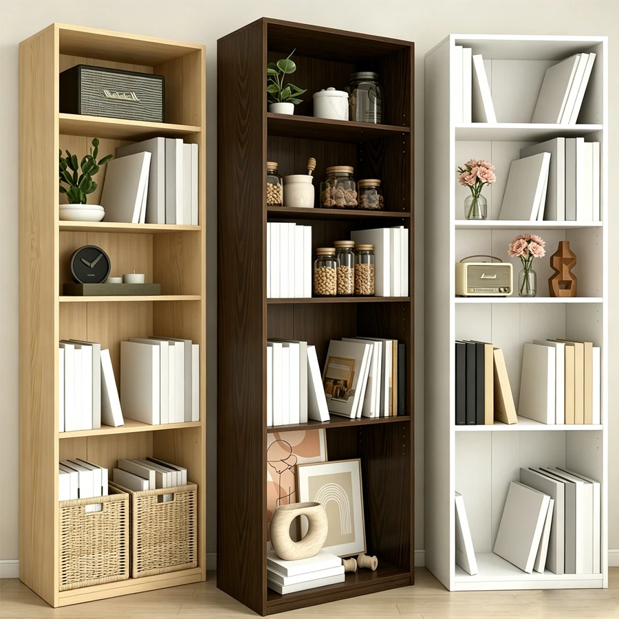 5-Tier Open Storage Bookshelf, 7123.611.6 Inches, Suitable for Living Room, Study & Dining Room (Cloud White, Chocolate Black, Light Coffee)