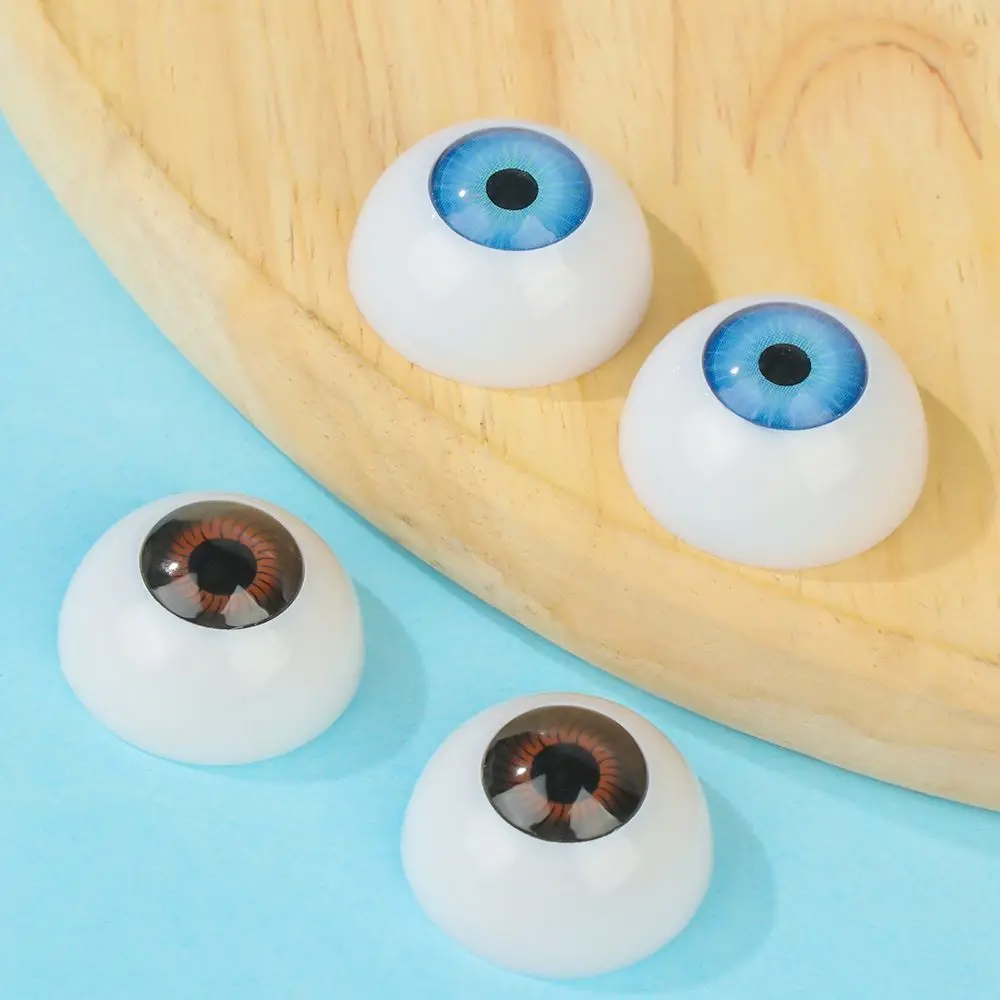 Realistic Half Round Acrylic Craft Eyeballs, DIY Renascer Doll Eyes, BJD Mini, simulação de fácil uso, 22mm, 30mm, 1 par