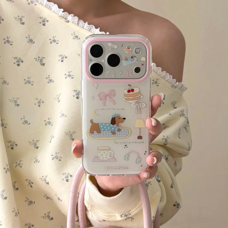 

Korean Cute Bowknot Cake Phone Cover For iPhone 17 Pro 16 15 14 Pro Max Protective Case For Apple 16 Pro Max Shockproof Cover Ca