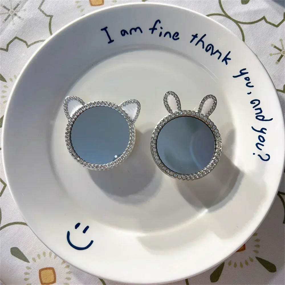 한국 INS 절묘한 실버 불규칙한 거울 표면 브래킷 아이폰 16에 대한 휴대 전화 케이스 삼성 Popsockets Griptok Grip Tok