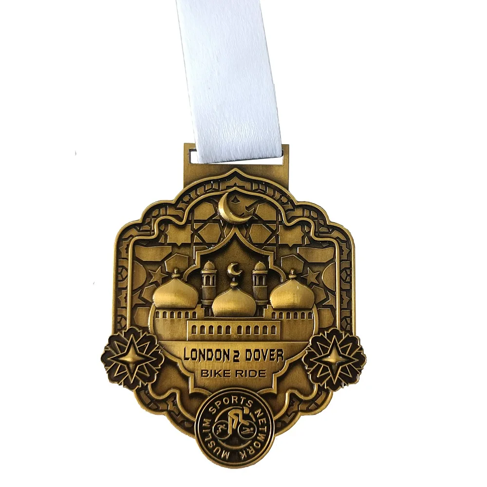 race custom medal  antique medal with ribbon