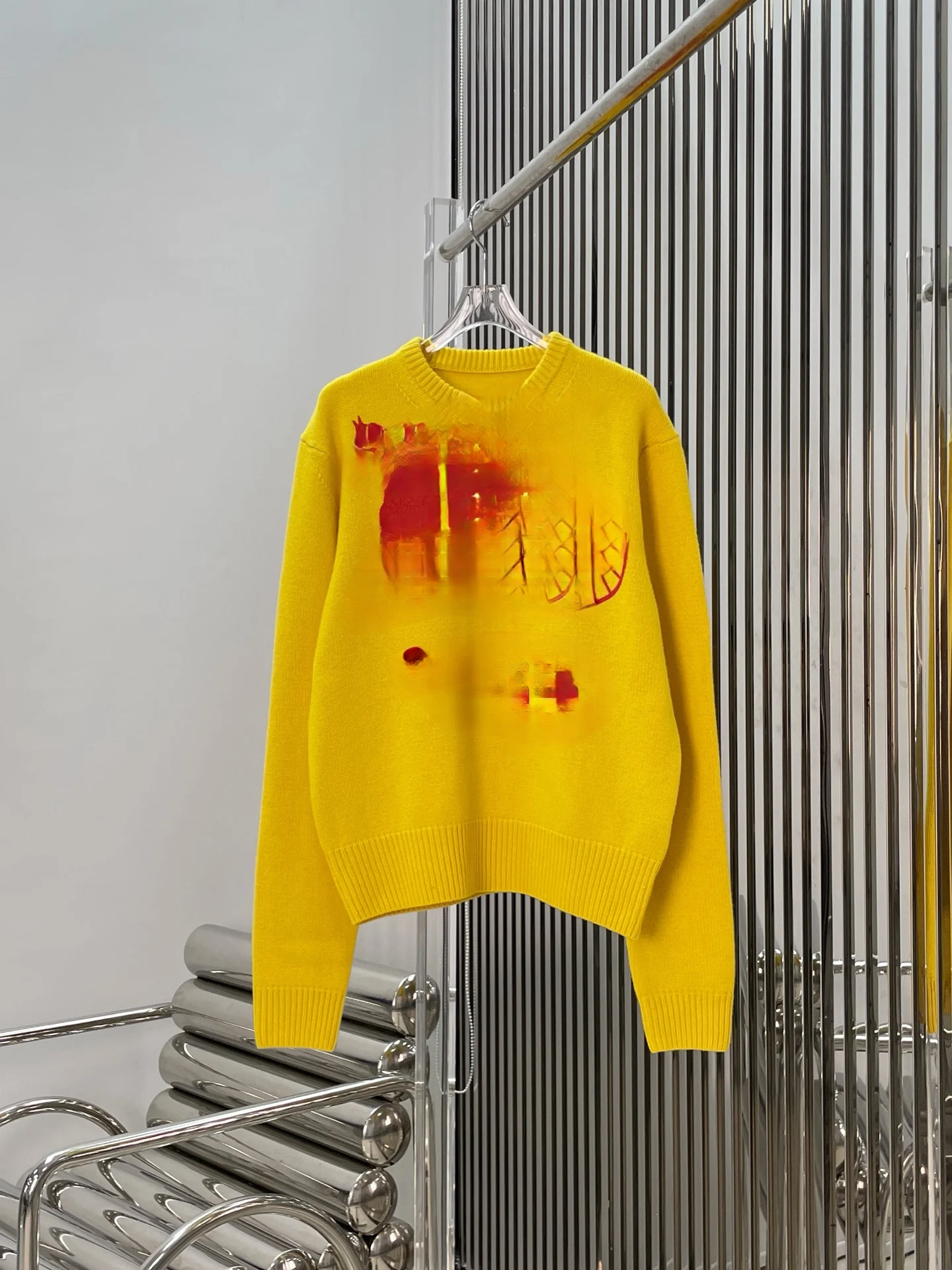 

Slimming Versatile Long Sleeve Knitted Sweater with Carriage Letter Pattern round Neck Commute Style Women's Fashion New Arrival