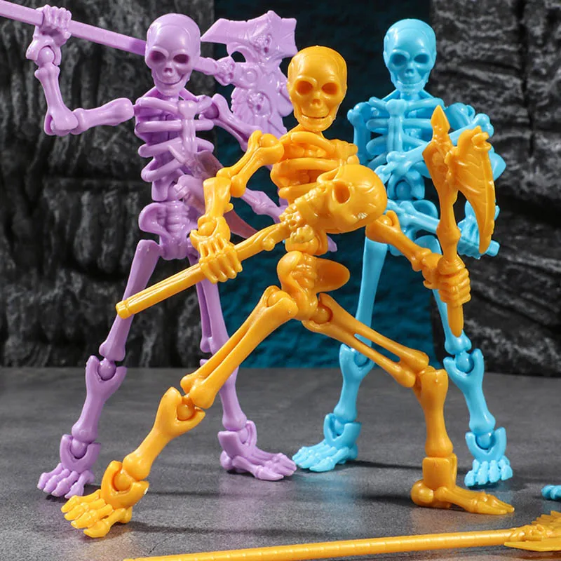 3D Druck Skelett Mann Spielzeug Gelenke Bewegliche Stehende Skelett Figur Modell Kinder Stress Relief DIY Montage Spielzeug Geschenk