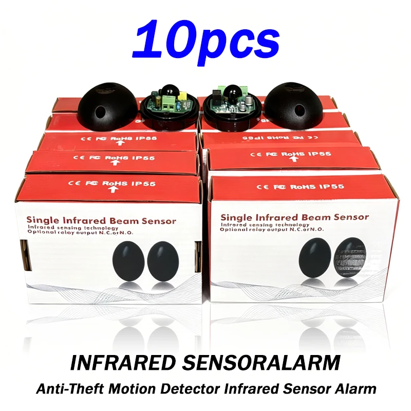 10 pcs Single Beam Anti-theft Alarm Sensor Obstacle Detector DC12-24V Infrared Switch relay Untuk Pintu Garasi / Gerbang / Jendela / Barrier dll