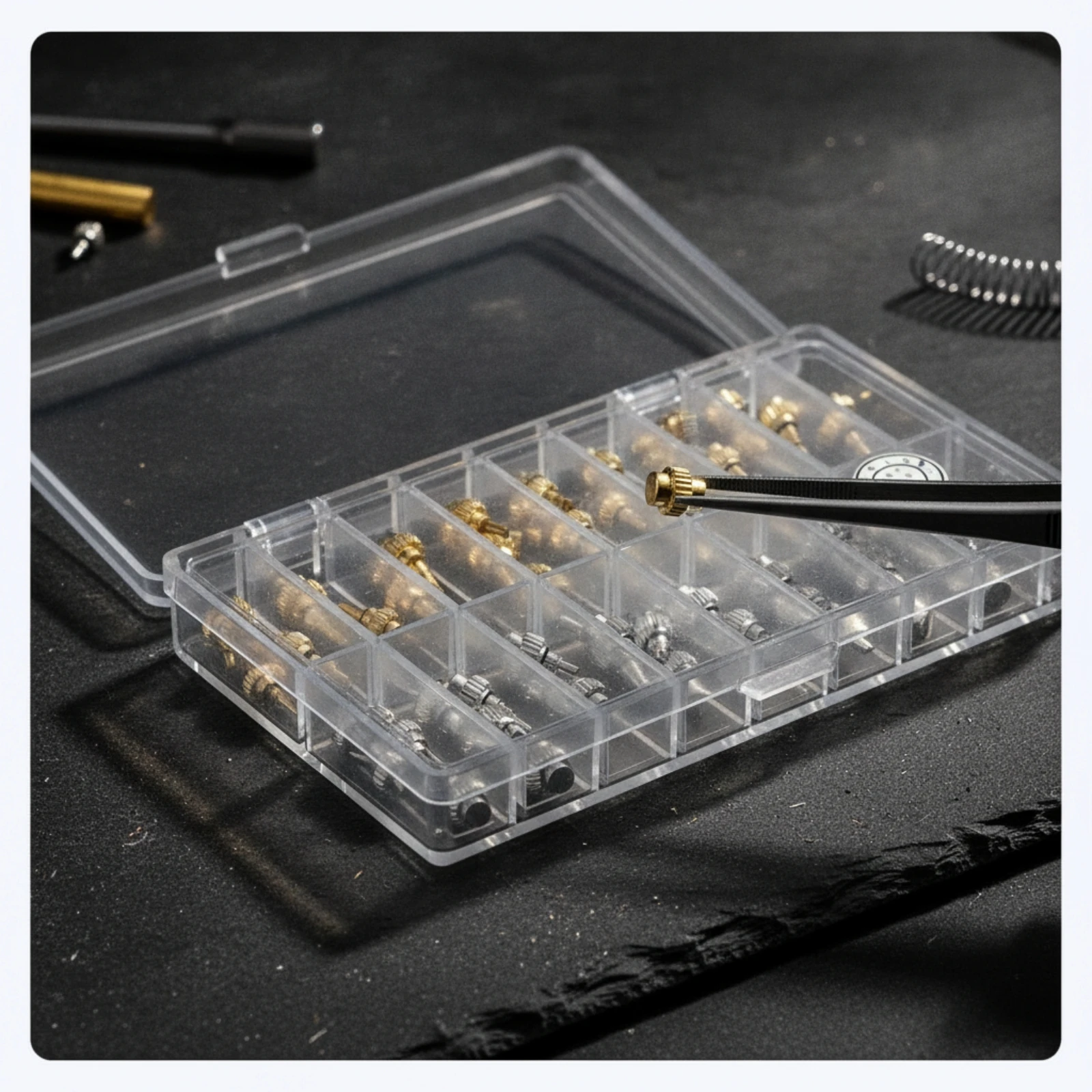 Watch Crown Replacement Assortment Assorted Watch Crown Assortment Hardware Wear-Resistant Long-Lasting for Watchmakers