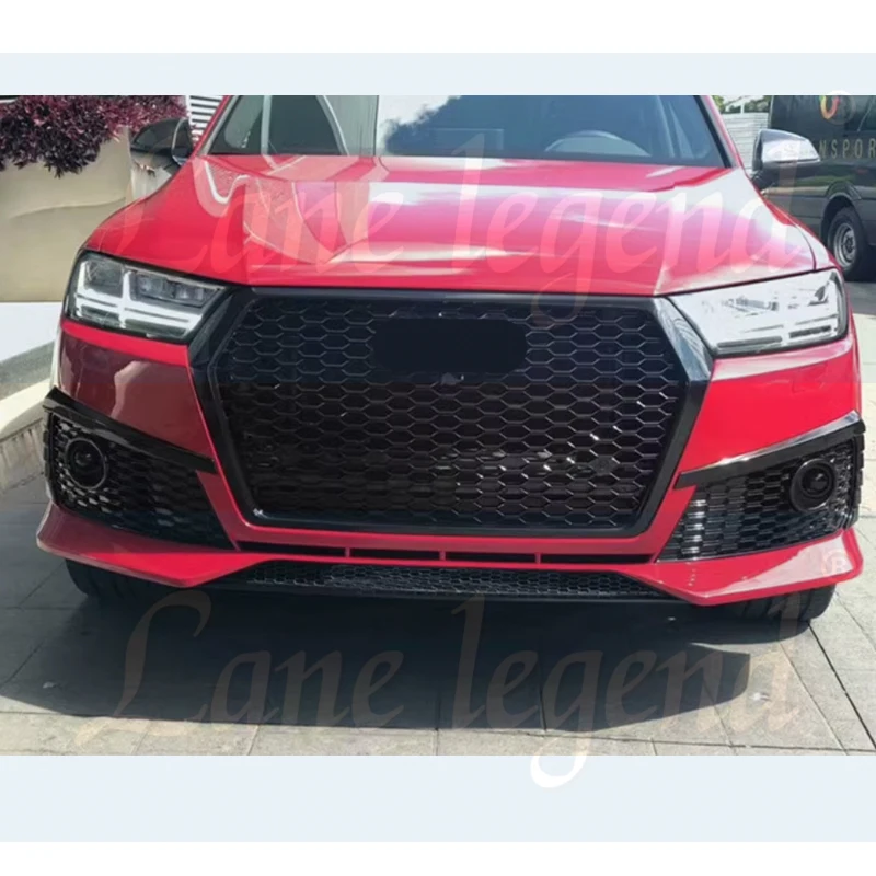 Ändern für RSQ7 Stil Auto Kühlergrill Racing Auto Obere Stoßstange Haube Mesh Body Kit Grid Für Audi Q7 RSQ7 2016 2017 2018 2019