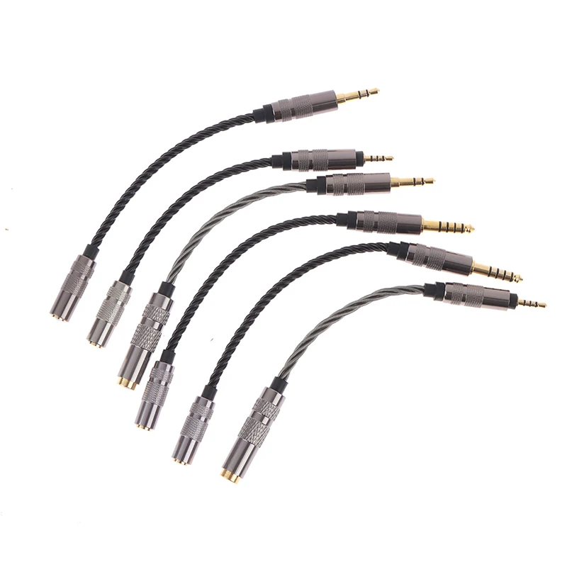 1x kabel Audio 2.5 męskiego do 4.4 żeńskiego zbalansowanego srebrnego przewodu 2.5mm/4.4mm do 3.5mm Adapter do odtwarzacza muzycznego MP3 Hifi