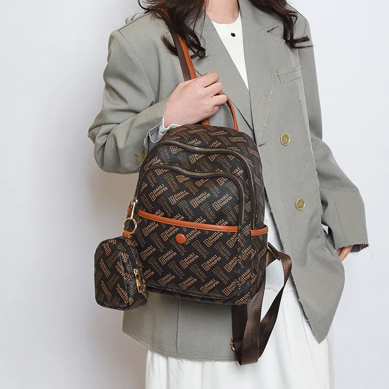 

2025 Fashion Backpack for Women - Printed Large Capacity Rucksack, Stylish School Bag & Commuter Backpack with Trendy Design