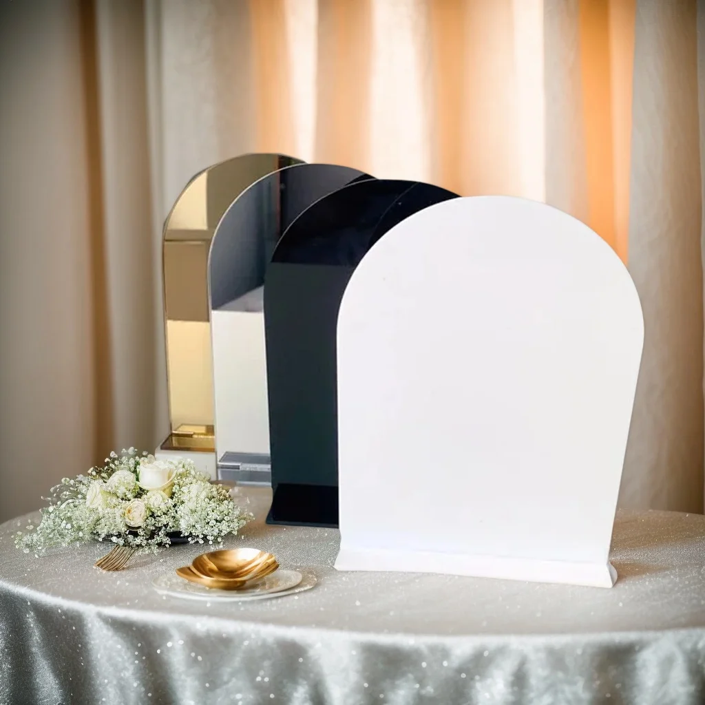Diy Acrylic blank White Mirror Gold arch with stand arch acrylic blank sign wedding blanks for cricut  wedding signs clear signs