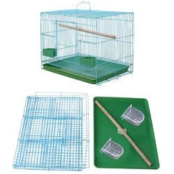 Wire Rectangular Small Cage For Small Birds And Canaries Rekord Equipped Feeders