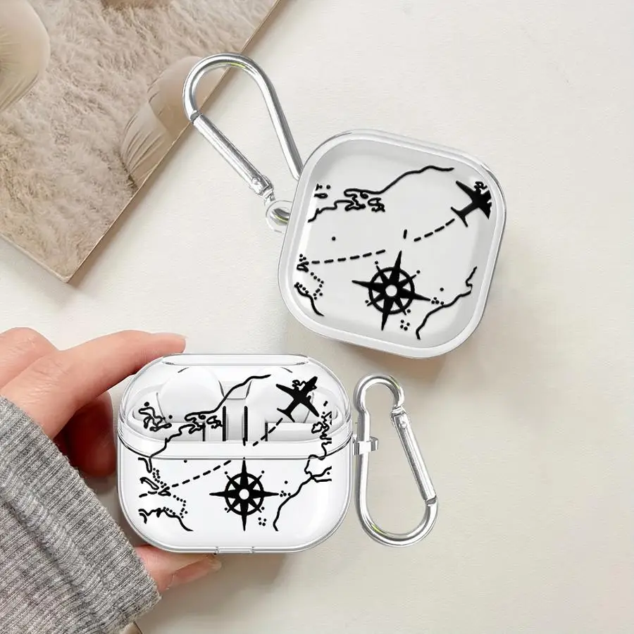 Transparente Kopfhörer-Schutzhüllen für Samsung Galaxy Buds 3 FE 4 Pro 2 3Pro Live 4Pro World Travel Airplane