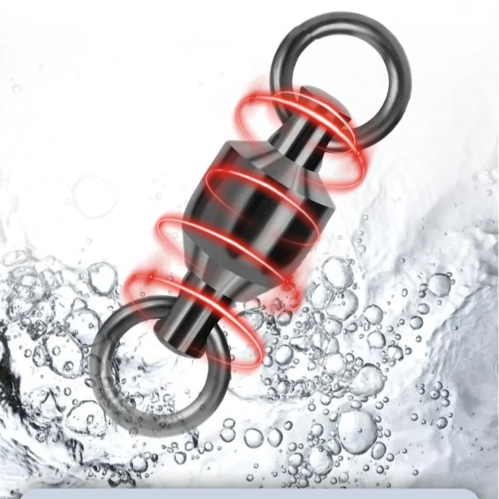 

10PCS Stainless Steel Fishing Connector Rolling Hooks Solid Ring Barrel High Strength Ball Bearing Carp Fishing