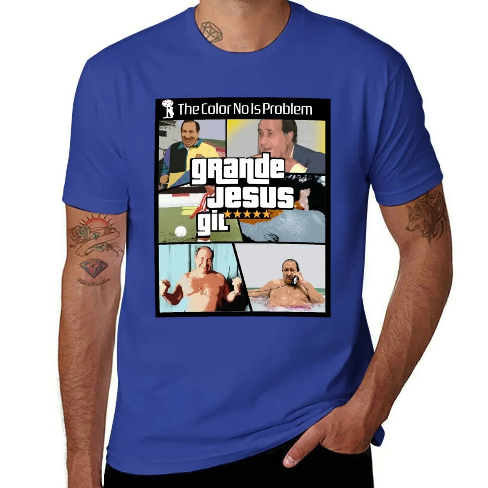 تي شيرت Grande Jesus Gil El Videojuego تي شيرت قطني برسومات تي شيرت عتيق للرجال للتمرين #6