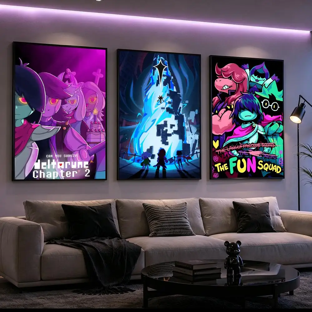 Game Deltarune Poster Poster HD Printing Cyberpunk Style Wall Art Home Decor For Gaming Room Living Room Bedroom Gift Idea