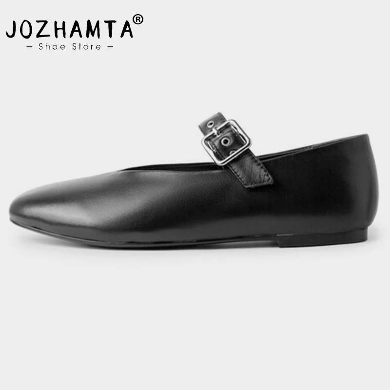 jozhamta-zapatos-planos-de-ballet-de-piel-autentica-para-mujer-calzado-comodo-de-tacon-bajo-ins-silver-vestido-informal-con-correa-talla-34-40-primavera-2025