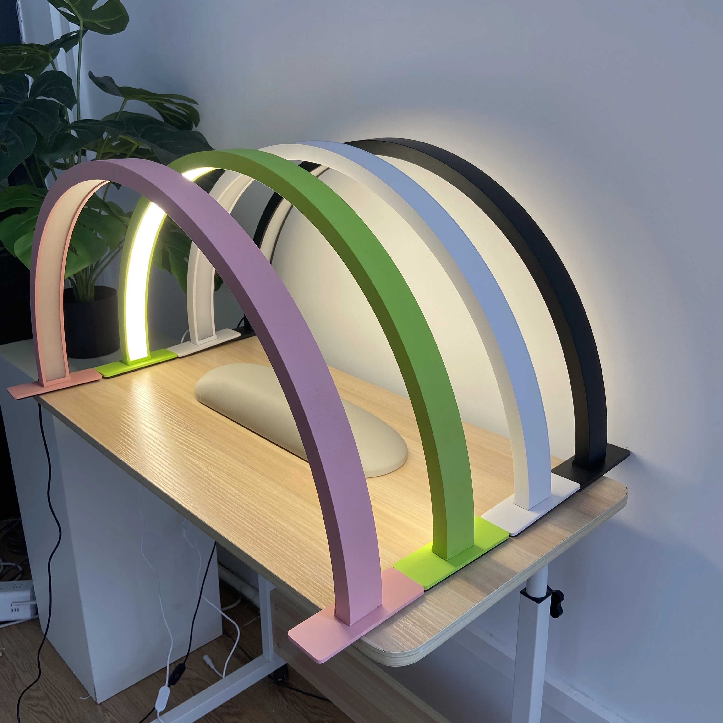 Beauty 75 cm spina britannica verde oro rosa mezza luna lampada da tavolo a luce per unghie lampada a mezzaluna