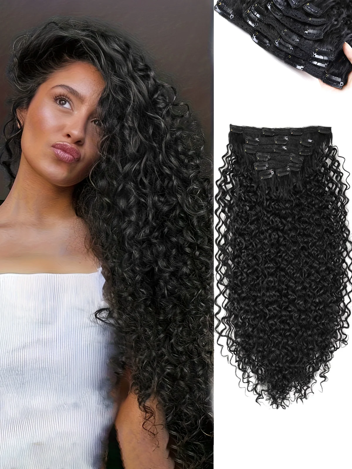 

Синтетические вьющиеся заколки для наращивания волос Натуральные шиньоны для наращивания волос на заколке из 7 шт. Органические заколки на всю голову 18/24 дюйма