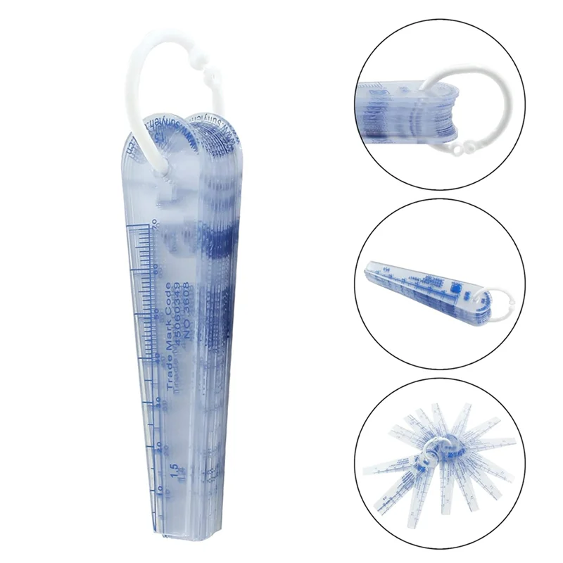 ABDJ-3X Plastic Feeler Gauge 0.05-2Mm Thickness Measuring Tools 20 In 1 Feeler Gauge For Measuring Gaps
