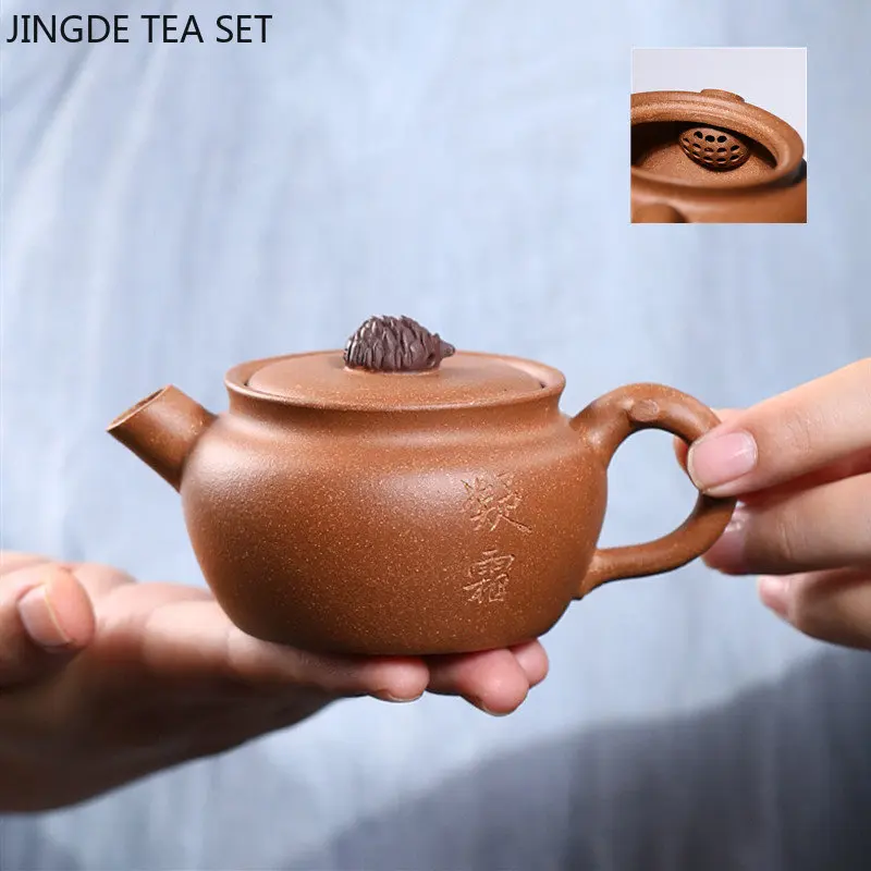 

130ml Chinese Yixing Purple Clay Tea Pot Boutique Handmade Ball Hole Filter Tea Infuser Raw Ore Zisha Beauty Teapot Teaware