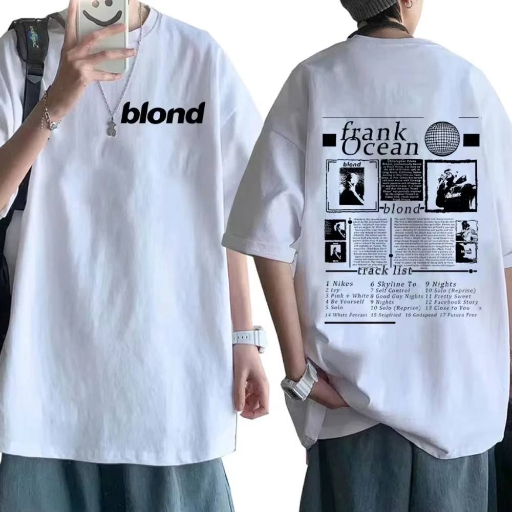 Rapper Frank Blonde Ocean Musikalbum Hochwertiges, lockeres Unisex Vintage Hip-Hop Fashion Streetwear T-Shirt für Damen und Herren