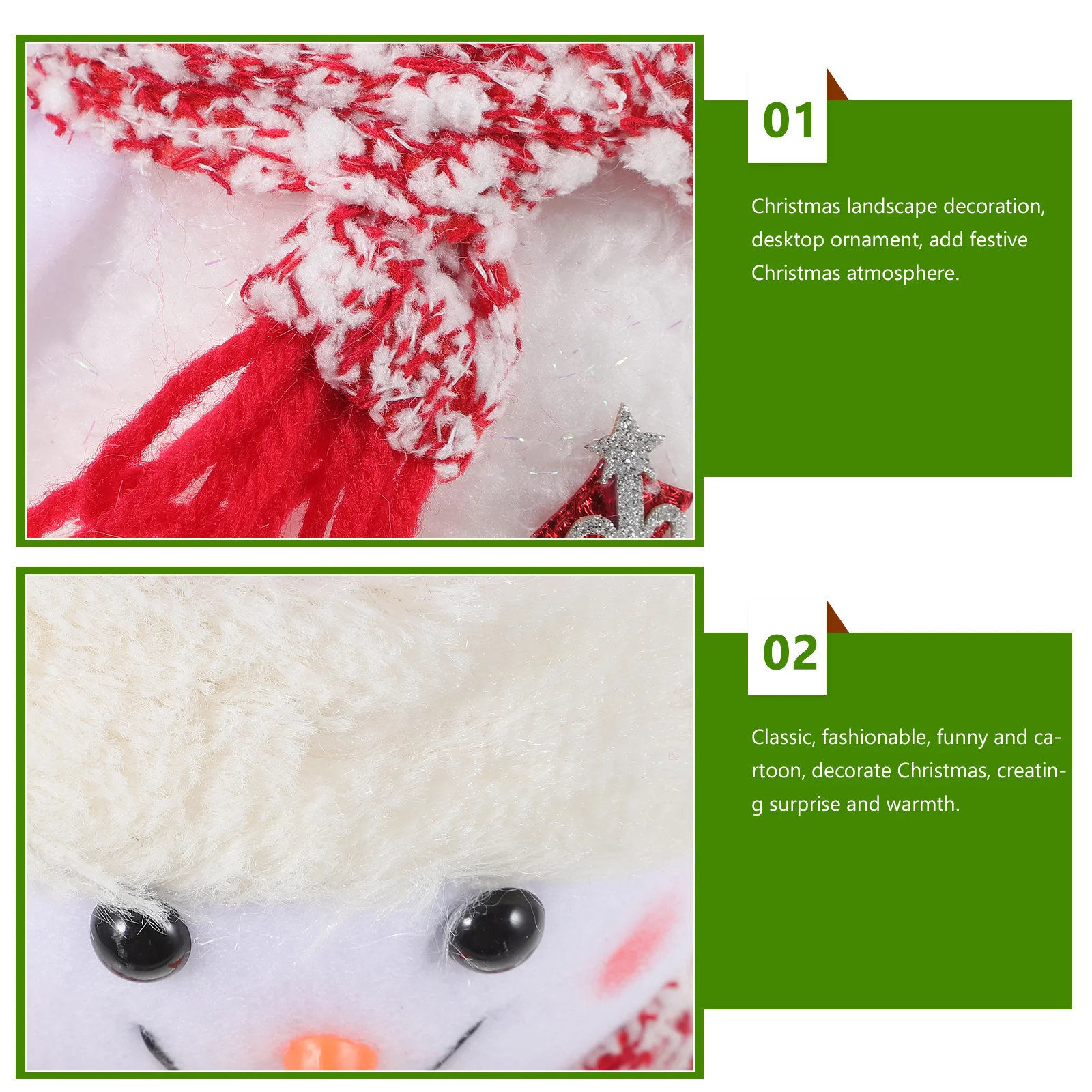 

1Pcs Christmas Snowman Fabric Adornment Classic Cartoon Desktop Decoration Festive Xmas Decoration Gift Snowman