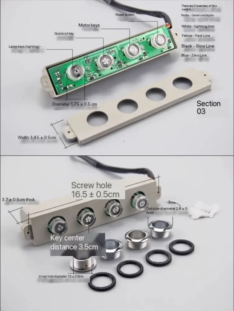 フード付きキースイッチ,4ボタンコントロールパネル,メカニカルスイッチ