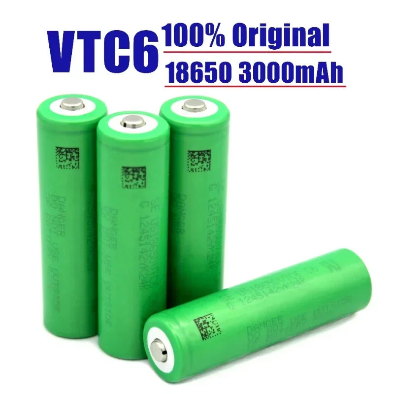 100%. Primitivo. Ricaricabile. VTC6.18650. Batteria. Litio, 3,7 V, 3000 mAh, Stop. Giocattoli, Torce elettriche, Strumenti.