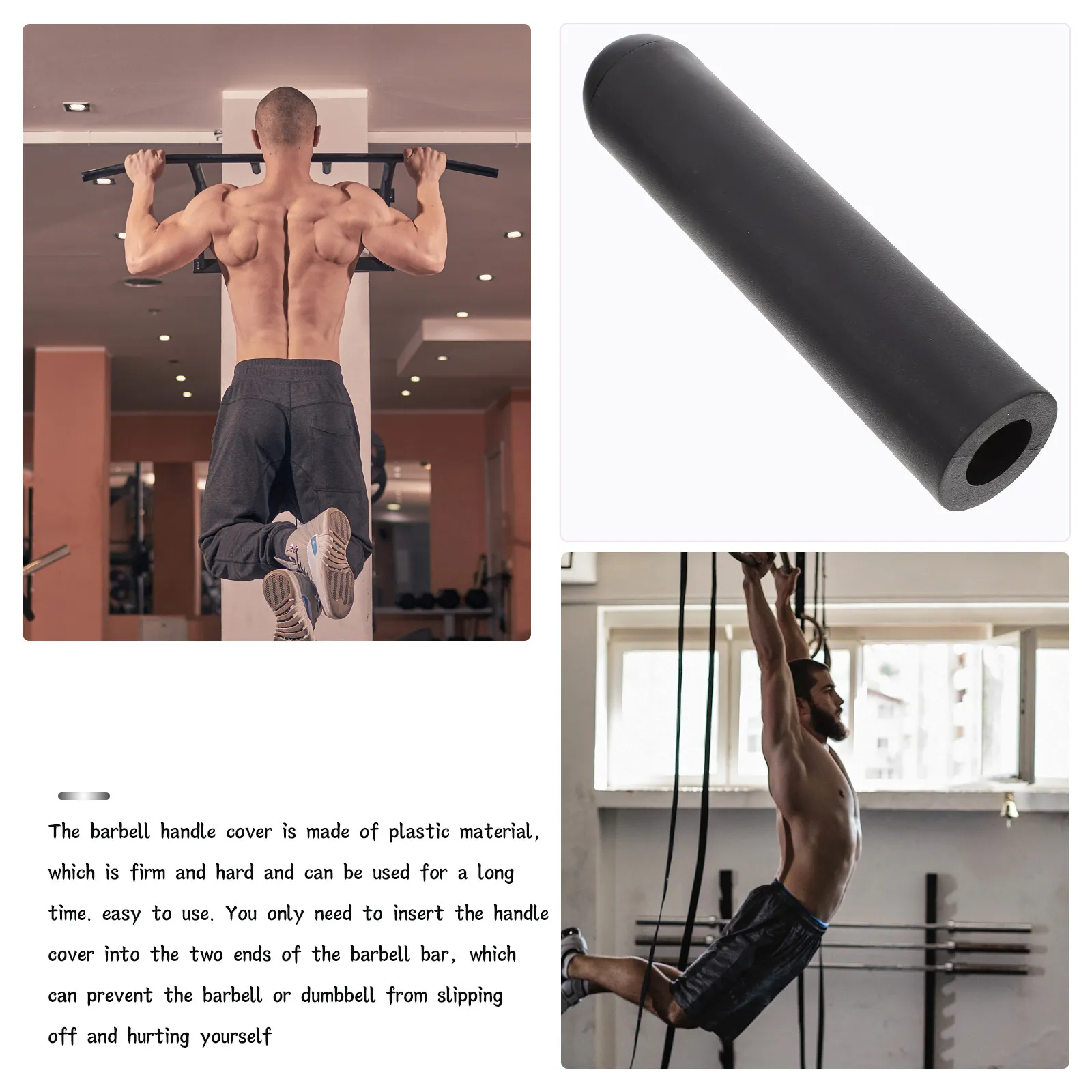 Plastic Barbell Handlebar Cover Anti-Slide Handle Grip for Barbell Rod End Cover Sturdy Wear-Resistant PP Fitness Accessory