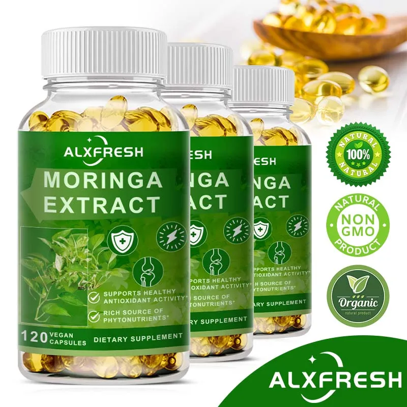 Moringa Capsules Support Blood Sugar Cardiovascular Health Promote Digestion Metabolism Improve the Intestines Relieve Fatigue
