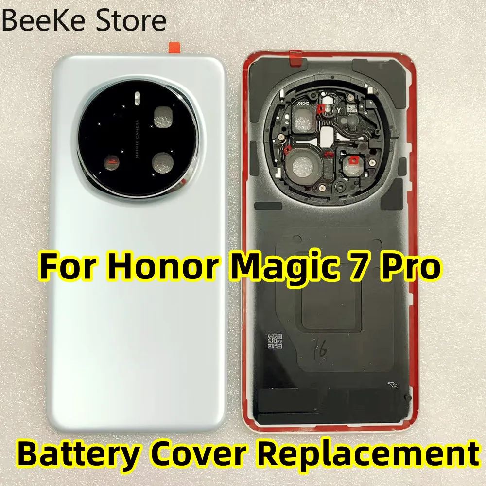 

Repair Back Cover For Honor Magic 7 Pro 5G Rear Battery Glass Door Case Housing + Lens Frame PTP-N49 PTP-AN10 Global Replacement