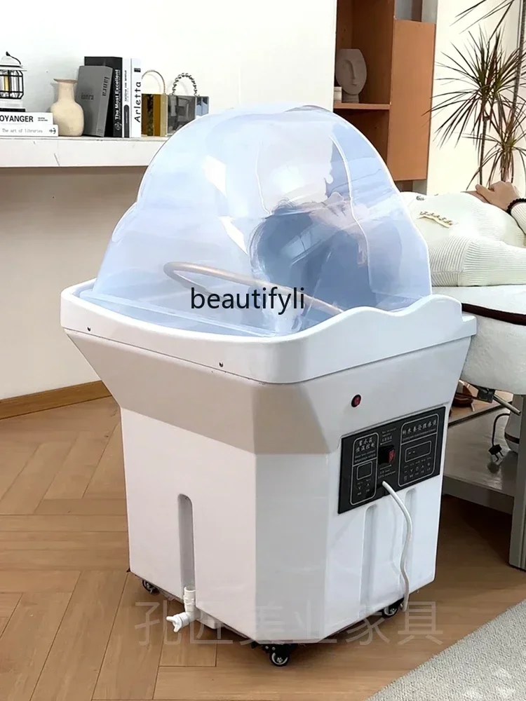 

Mobile Shampoo Basin Water Circulation Beauty Salon Special Facial Bed Grafting Head Massager Fumigation Spa Machine