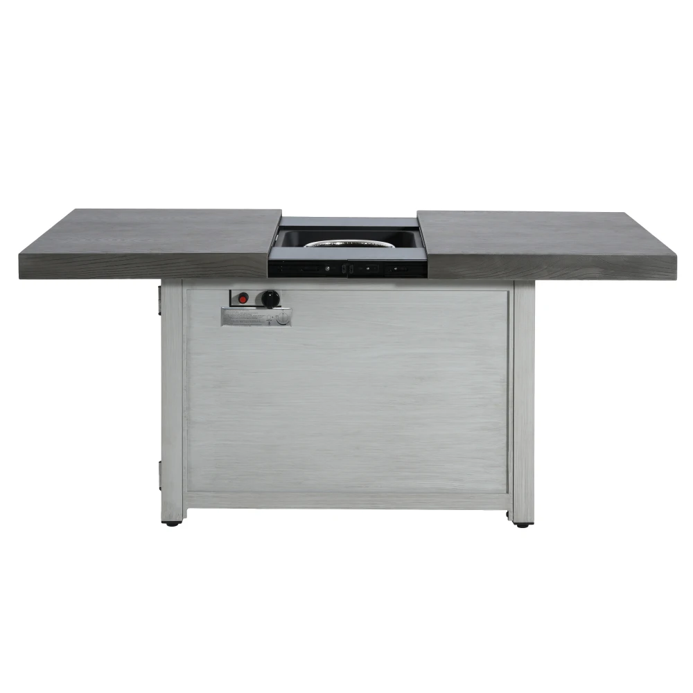 

Уличный прямоугольный стол-очаг с газовым обогревателем на пропане 50000 BTU из алюминиевого сплава для патио, сада, заднего двора