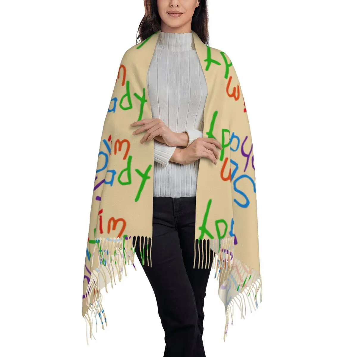 Slim Shady LP Design Scarf Tassel Scarves for Women Soft Warm Shawls and Wraps Long Fall Winter Shawl Wrap