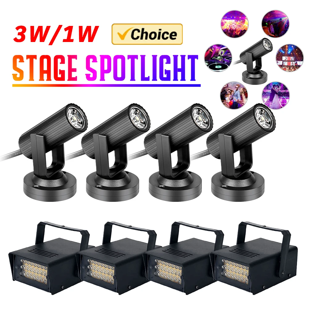 

3W LED White Adjustable Speed DJ Disco Strobe Lights Remote Control Flash Dance Hall KTV Party Wedding Holiday Stage Lightings