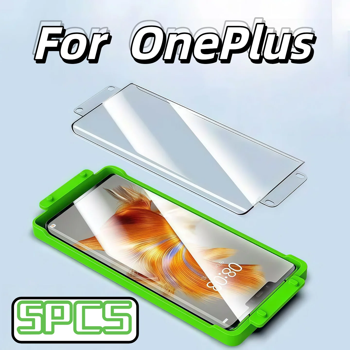 5 قطع لهاتف OnePlus One Plus 13 1+ 12 11 11r 10 9 8 Pro Ace واقي شاشة مع مجموعة، غير مقسى من الزجاج