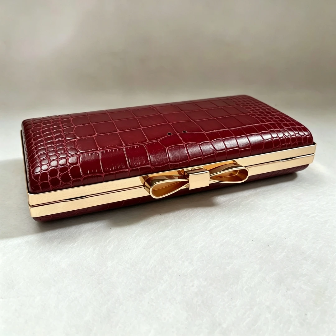 Handmade Box Clutch Frame Metal Bow Head Purse Mold Glue-In Attachment Butterfly Knot Lock for Bag Accessories