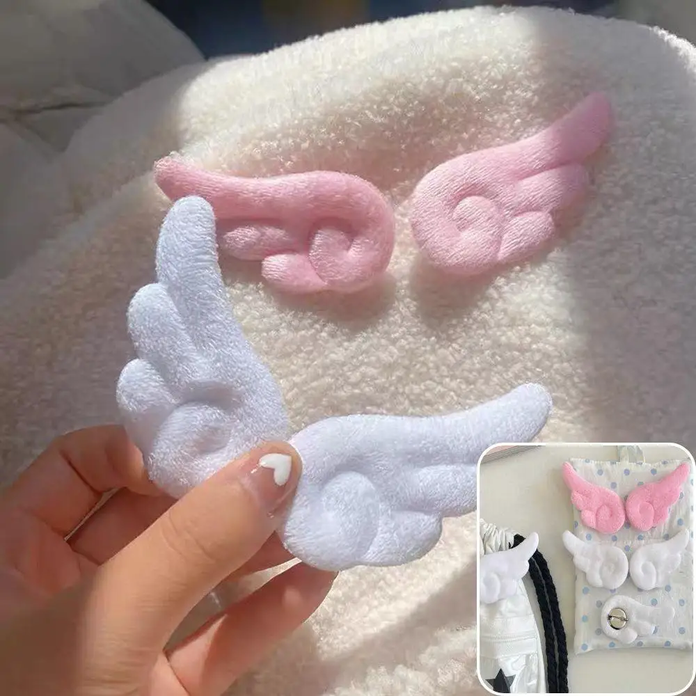 

1 Pair Plush Angel Wings Brooch Bag Decoration Gothic Lolita Plush Angel Wing Fluffy Brooch Doll Cosplay Clothes Decoration Pin