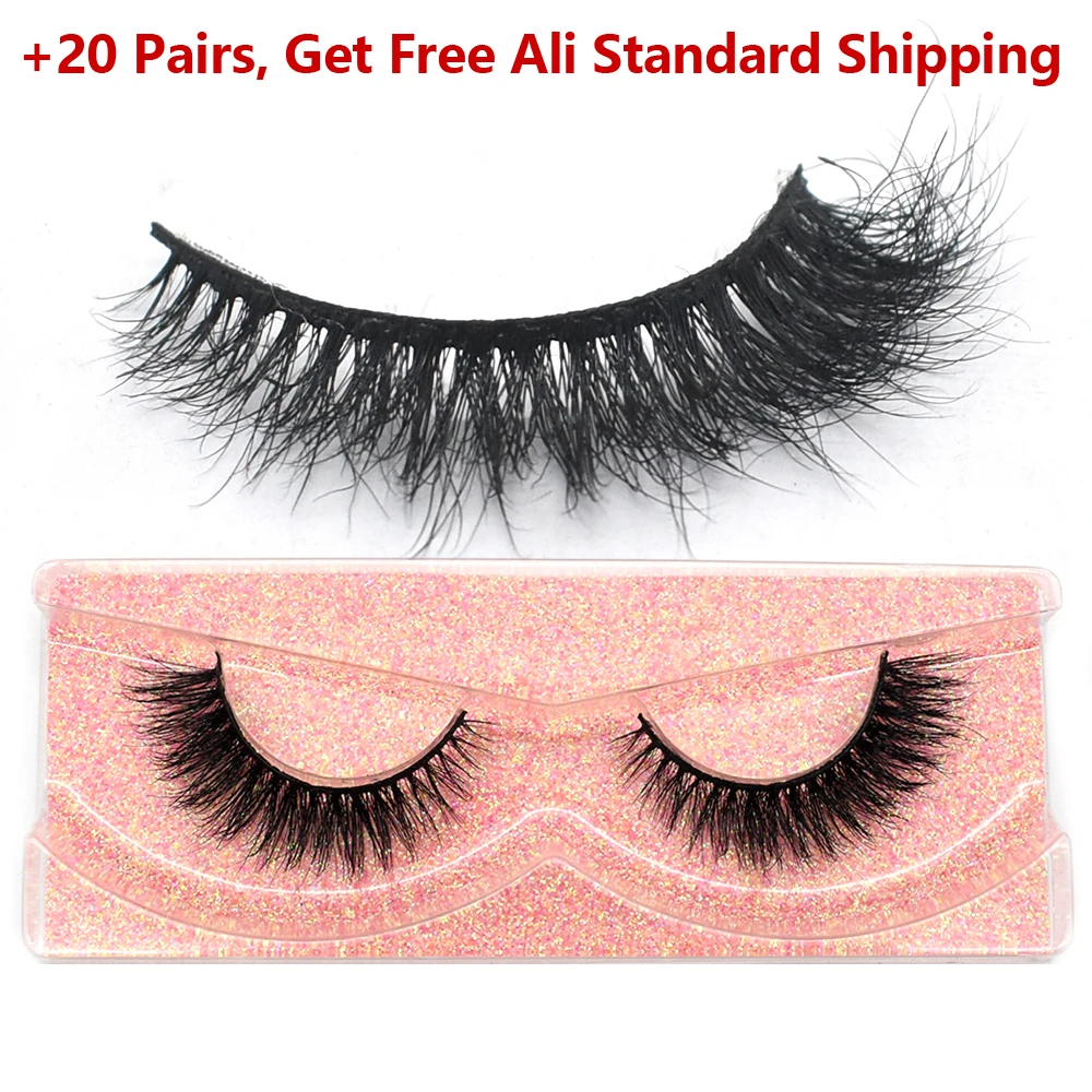 Dropshipping False Eyelashes 3D Mink Eye Lashes Fluffy Natural Cross Mink Eyelashes Lash Soft Wispy Strip Fake Lashes Extension