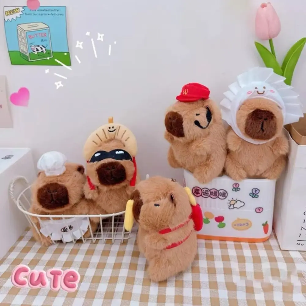 

Плюшевая кухонная кухонная капибара, кулон, мягкая кукла, подвесной орнамент, сумка, кулон, мультяшная кукла-капибара, брелок для ключей