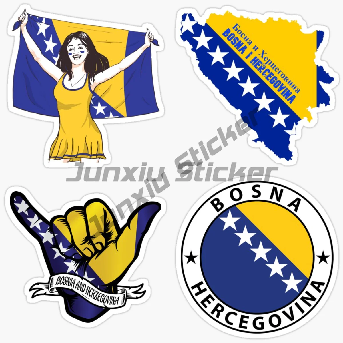 BOSNIA HERZEGOVINA Flag Decal Badge Decor for Laptop Trunk Exterior/Protection Boutique Sticker Vinyl Self-adhesive Decals