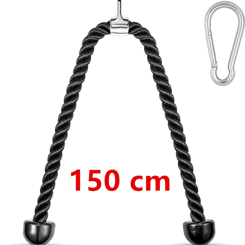 120/150 CM Heavy Duty Triceps Rope Fitness Gym Biceps Blaster Push Pull Down Workout Cord Body Building Pully Cable Attachments