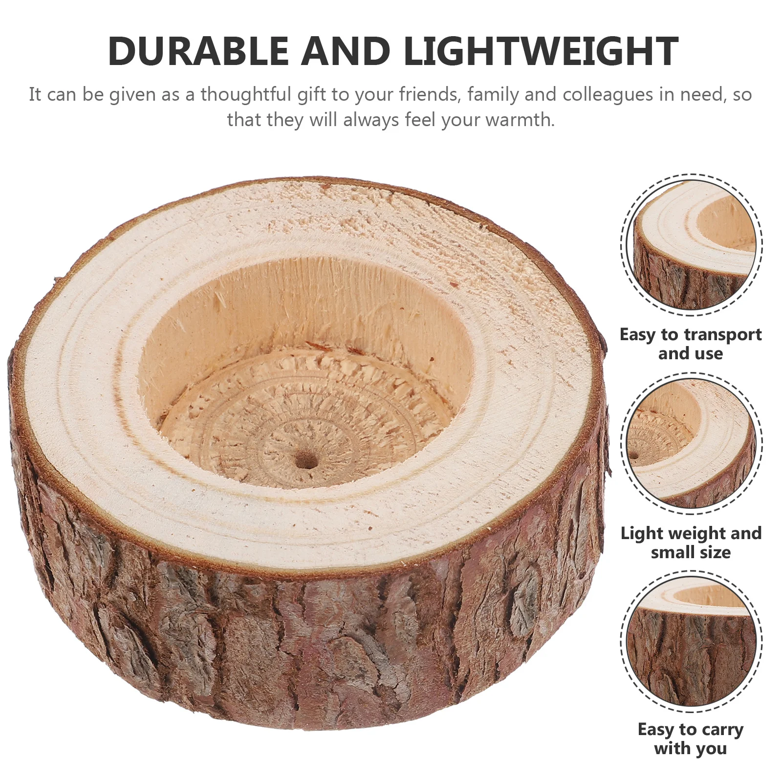 

5Pcs Wax Decor Wood Pile Holders Stump Style for Home Party Wedding Decoration Photography Prop Use